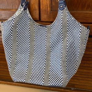 Sakroots Blue and White Striped Tote